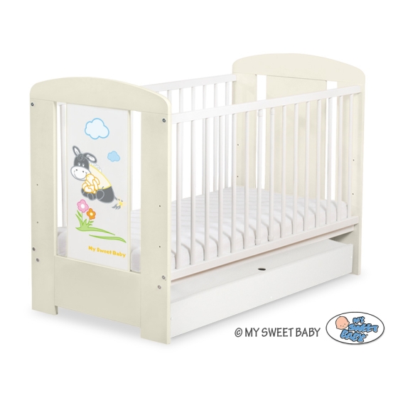 Baby cot bed 120x60cm Donkey Luca with drawer STANDARD