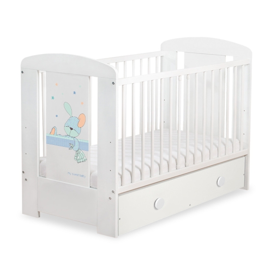 Baby cot bed 120x60cm Dreamy bunny with drawer MAXI