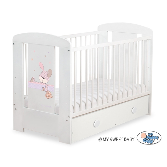 Baby cot bed 120x60cm Dreamy bunny with drawer MAXI