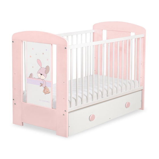 Baby cot bed 120x60cm Dreamy bunny with drawer MAXI