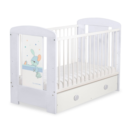 Baby cot bed 120x60cm Dreamy bunny with drawer MAXI
