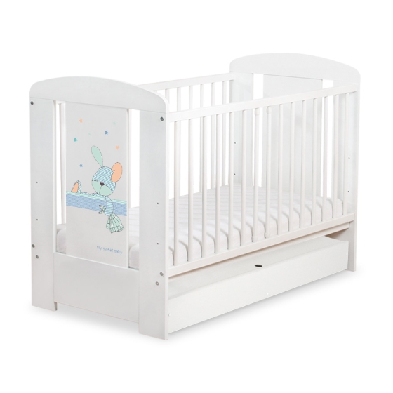 Baby cot bed 120x60cm Dreamy bunny with drawer STANDARD