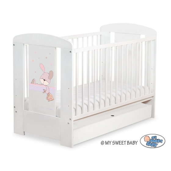 Baby cot bed 120x60cm Dreamy bunny with drawer STANDARD