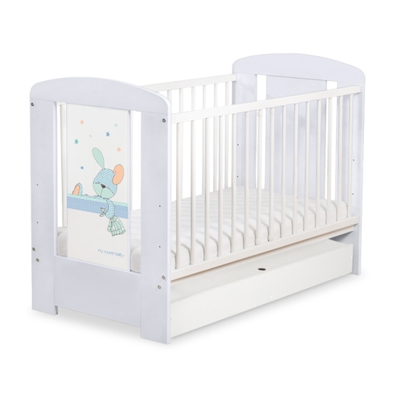 Baby cot bed 120x60cm Dreamy bunny with drawer STANDARD