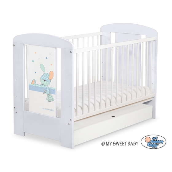 Baby cot bed 120x60cm Dreamy bunny with drawer STANDARD