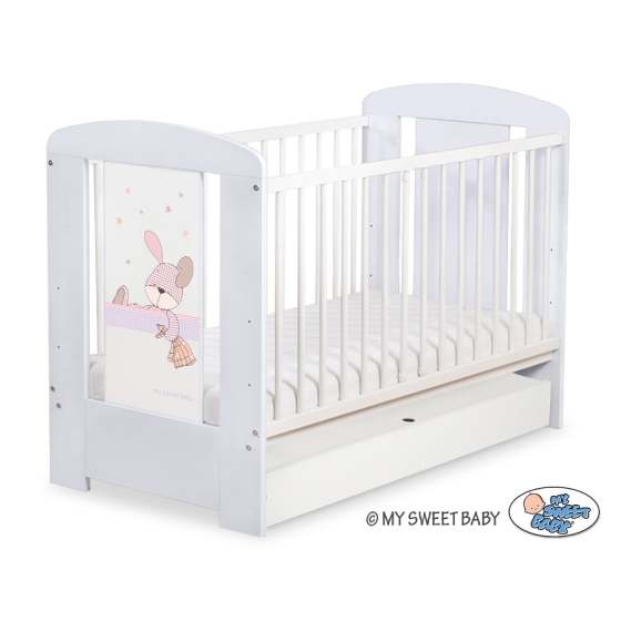Baby cot bed 120x60cm Dreamy bunny with drawer STANDARD
