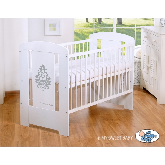 Baby cot bed 120x60cm Glamour White -1- Gray