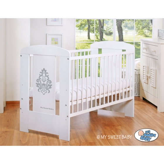 Baby cot bed 120x60cm Glamour White -1- Gray