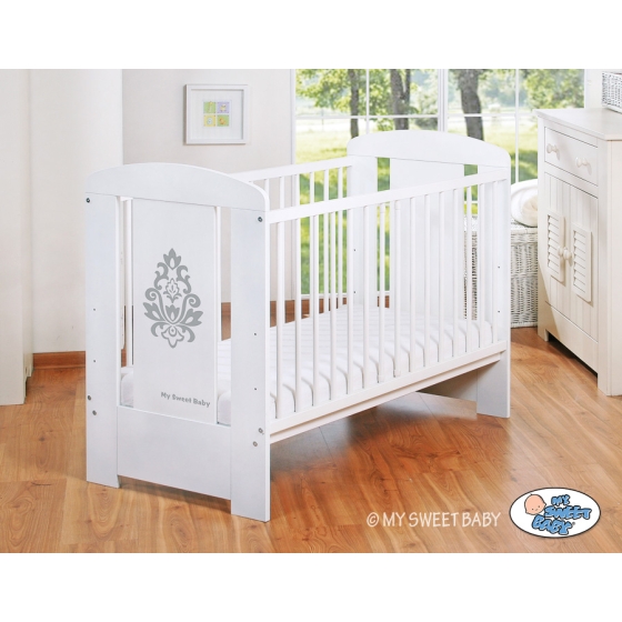 Baby cot bed 120x60cm Glamour White -1- Gray