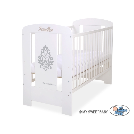 Baby cot bed 120x60cm Glamour White -1- Gray