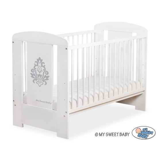 Baby cot bed 120x60cm Glamour White -1- Gray