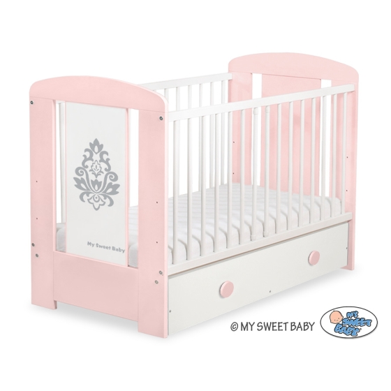 Baby cot bed 120x60cm Glamour with drawer MAXI