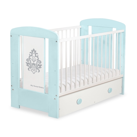 Baby cot bed 120x60cm Glamour with drawer MAXI