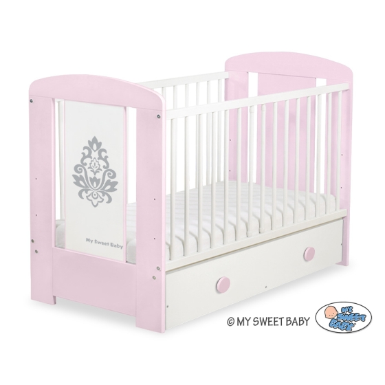 Baby cot bed 120x60cm Glamour with drawer MAXI