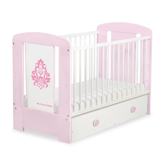 Baby cot bed 120x60cm Glamour with drawer MAXI