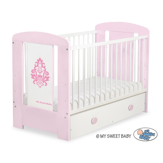Baby cot bed 120x60cm Glamour with drawer MAXI