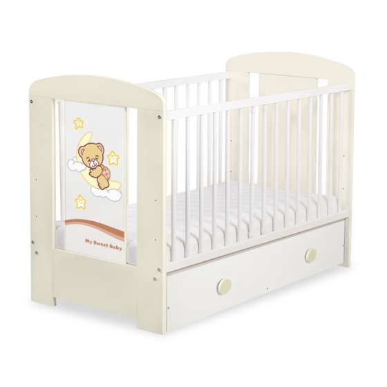Baby cot bed 120x60cm Good Night with drawer MAXI