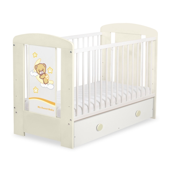 Baby cot bed 120x60cm Good Night with drawer MAXI