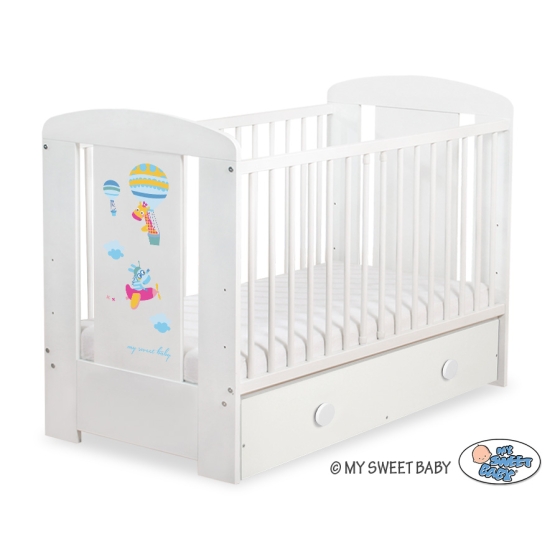 Baby cot bed 120x60cm Happy balloons with drawer MAXI