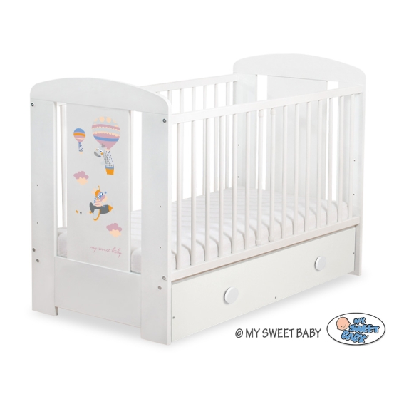 Baby cot bed 120x60cm Happy balloons with drawer MAXI
