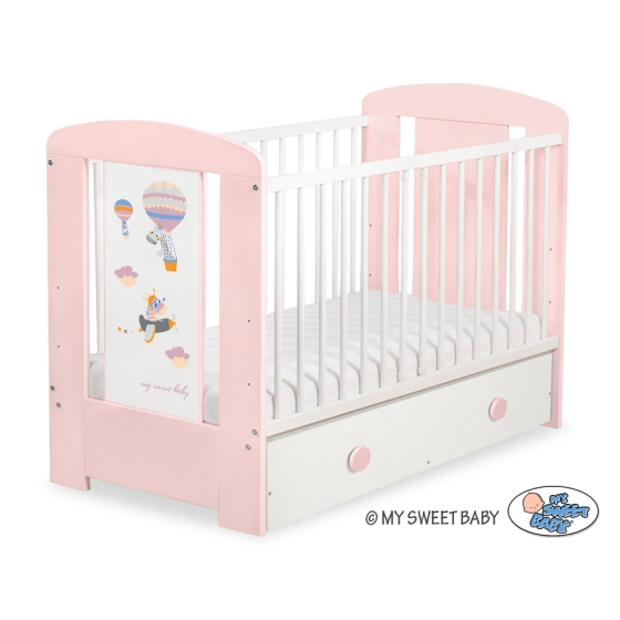 Baby cot bed 120x60cm Happy balloons with drawer MAXI