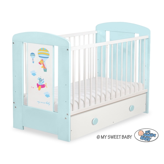 Baby cot bed 120x60cm Happy balloons with drawer MAXI