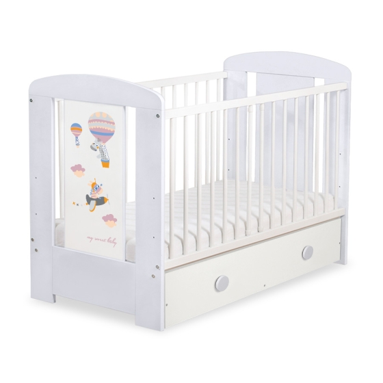 Baby cot bed 120x60cm Happy balloons with drawer MAXI