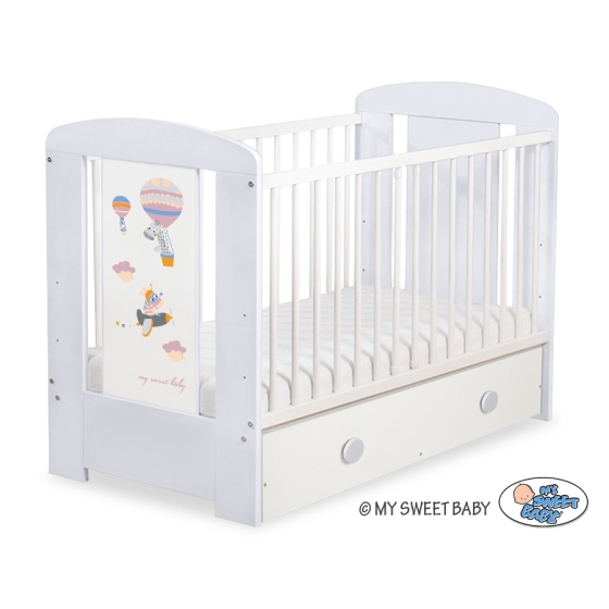 Baby cot bed 120x60cm Happy balloons with drawer MAXI