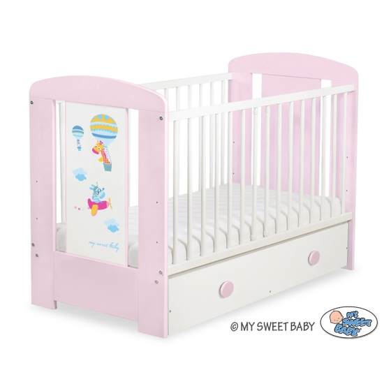 Baby cot bed 120x60cm Happy balloons with drawer MAXI