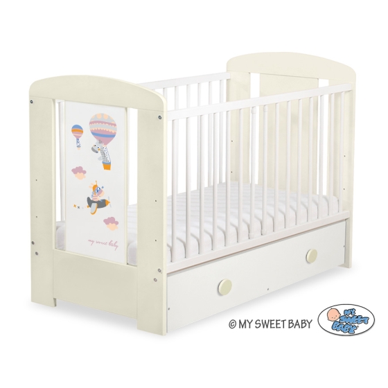 Baby cot bed 120x60cm Happy balloons with drawer MAXI