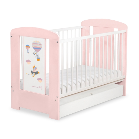 Baby cot bed 120x60cm Happy balloons with drawer STANDARD