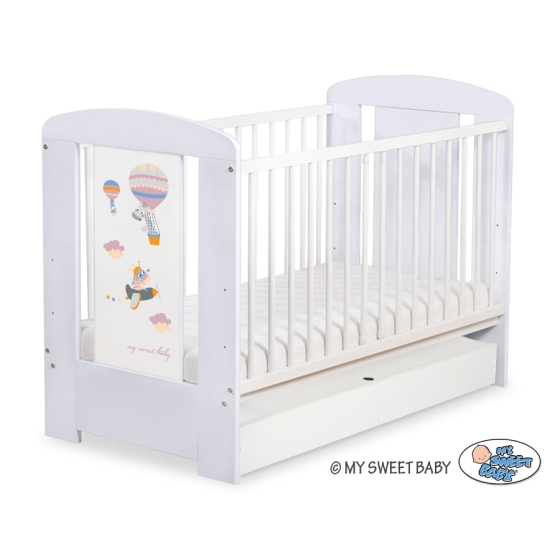 Baby cot bed 120x60cm Happy balloons with drawer STANDARD