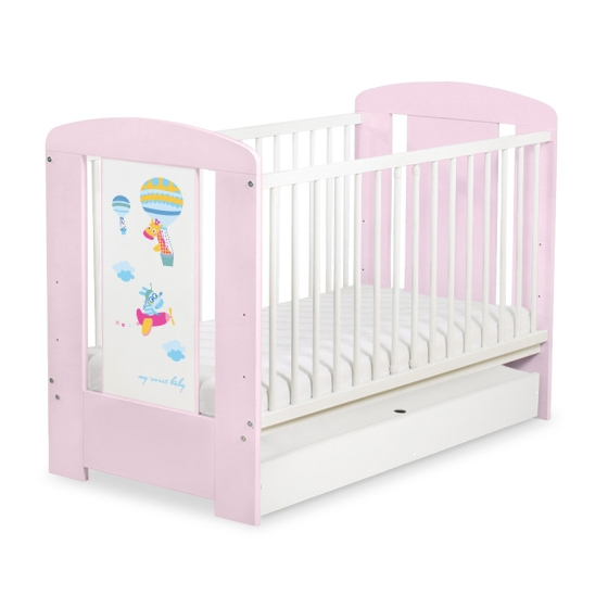 Baby cot bed 120x60cm Happy balloons with drawer STANDARD