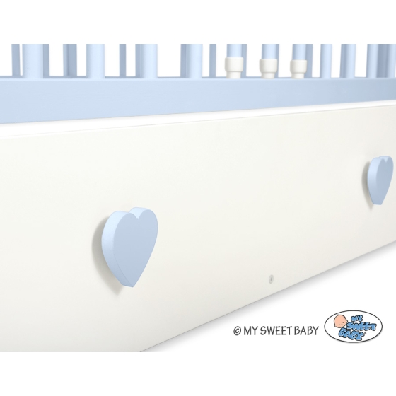 Baby cot bed 120x60cm Lorenzo III white/blue with drawer MAXI