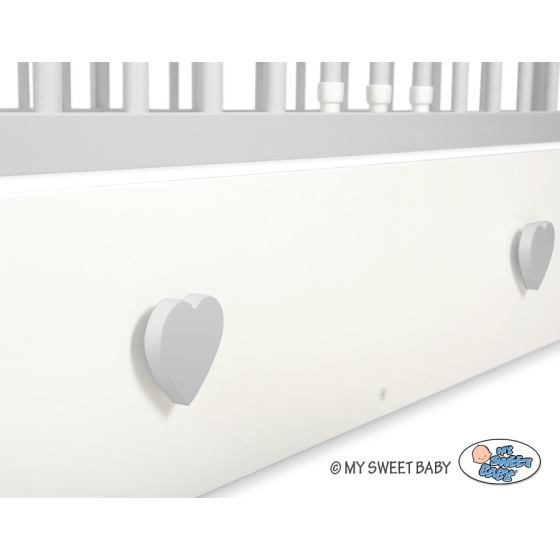 Baby cot bed 120x60cm Lorenzo III white/Gray with drawer MAXI