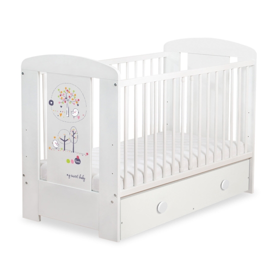 Baby cot bed 120x60cm Lovely birds with drawer MAXI