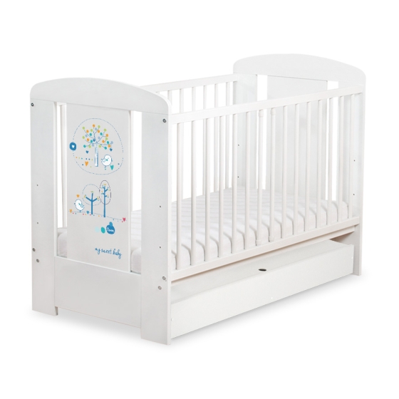 Baby cot bed 120x60cm Lovely birds with drawer STANDARD