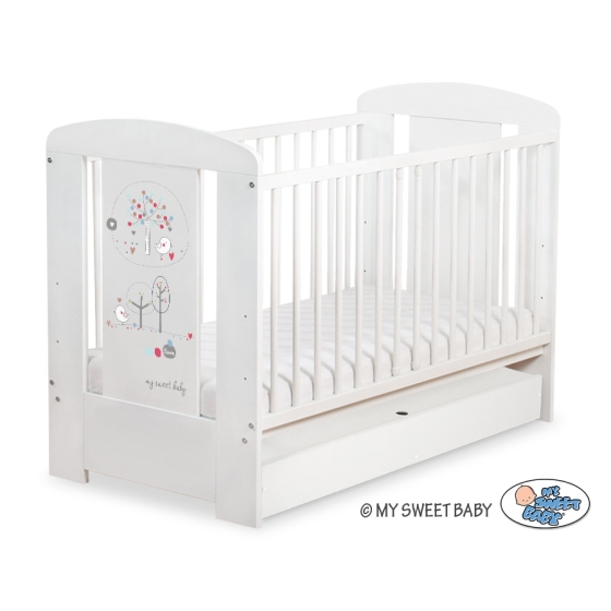 Baby cot bed 120x60cm Lovely birds with drawer STANDARD