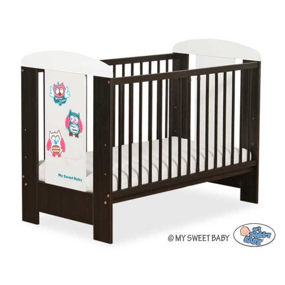 Baby cot bed 120x60cm Owls White - Brown Model: 425
