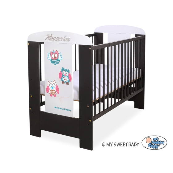 Baby cot bed 120x60cm Owls White - Brown Model: 425