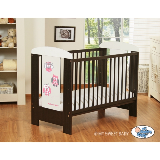 Baby cot bed 120x60cm Owls White - Brown Model: 426