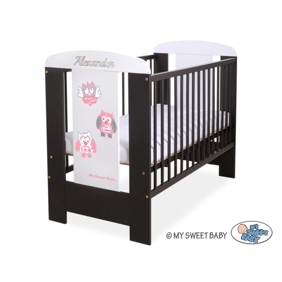 Baby cot bed 120x60cm Owls White - Brown Model: 426