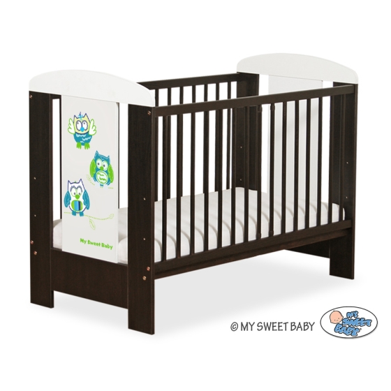 Baby cot bed 120x60cm Owls White - Brown Model: 428