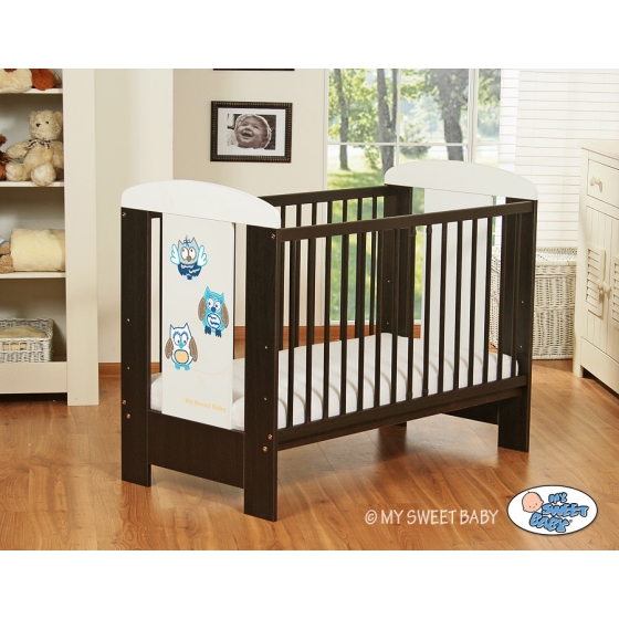 Baby cot bed 120x60cm Owls White - Brown Model: 428