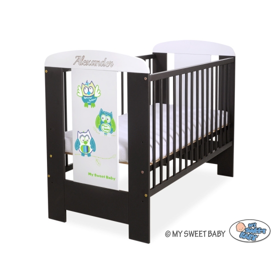 Baby cot bed 120x60cm Owls White - Brown Model: 428
