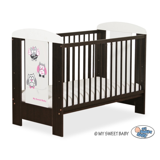 Baby cot bed 120x60cm Owls White - Brown Model: 429