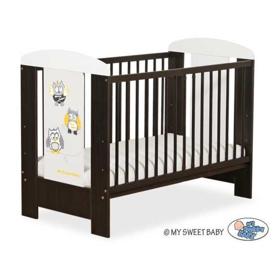 Baby cot bed 120x60cm Owls White - Brown Model: 432