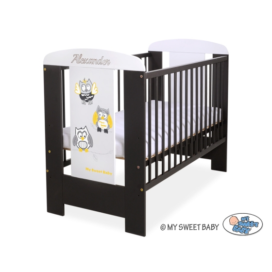 Baby cot bed 120x60cm Owls White - Brown Model: 432