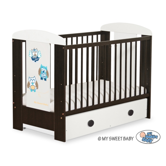 Baby cot bed 120x60cm Owls with drawer MAXI