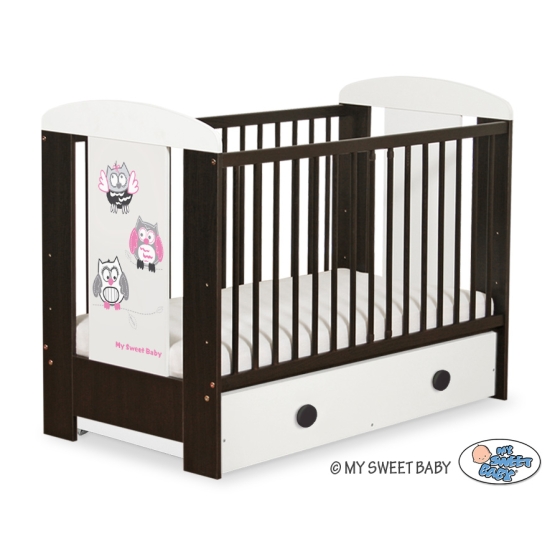 Baby cot bed 120x60cm Owls with drawer MAXI